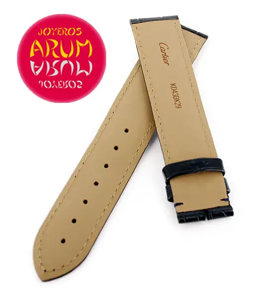 Cartier Strap Tank / Ronde Blue Crocodile Leather KD43BK29