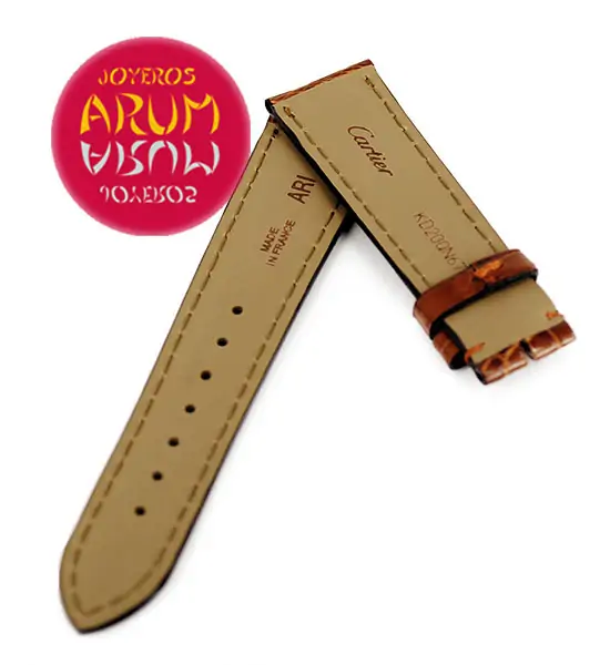 Cartier Strap Tank/Ronde Crocodile Brown Leather KD20QN67