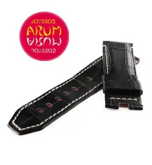 Z Panerai Ferrari Strap Black Crocodile Leather 24 -22