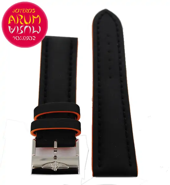Breitling Strap Black Orange Leather 22 - 20 RAC30 "SOLD"