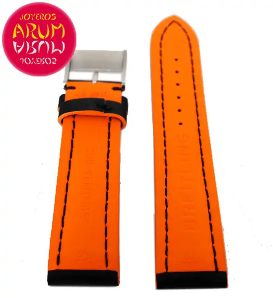 Breitling Strap Black Orange Leather 22 - 20 RAC30 "SOLD"