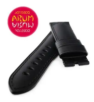 Z Panerai Strap Black Leather 24 - 22 "SOLD"