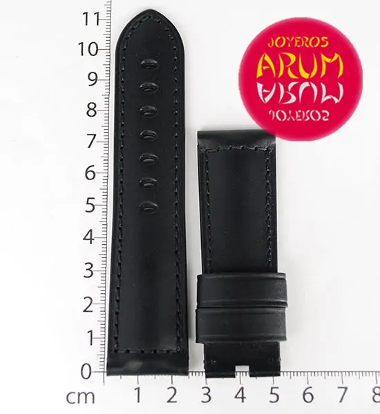 Z Panerai Strap Black Leather 24 - 22 "SOLD"