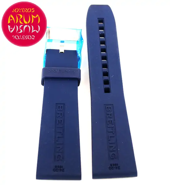 Breitling Strap Blue Rubber Logo 24 - 20 "SOLD"