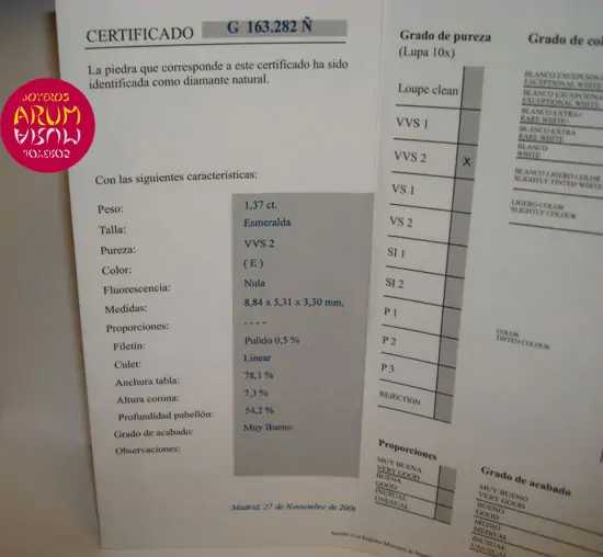 Diamond for investment 1,37 cts.