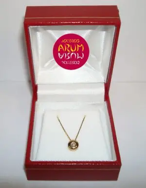 Yellow gold necklace with brillian 0,05 qts "SOLD"
