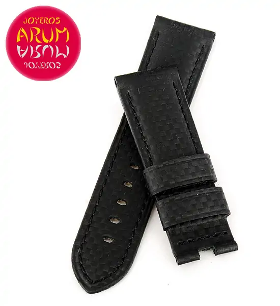 Z Panerai Strap Black Leather Grid 24 - 22 "SOLD"