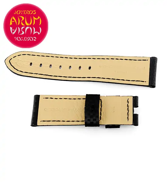 Z Panerai Strap Black Leather Grid 24 - 22 "SOLD"