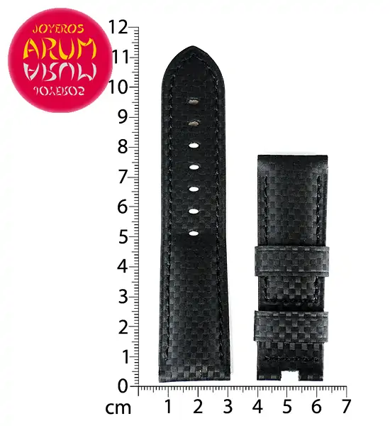 Z Panerai Strap Black Leather Grid 24 - 22 "SOLD"