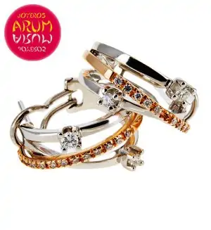 White and Rose Gold Earrings with Brilliants 0.18 RAJ393