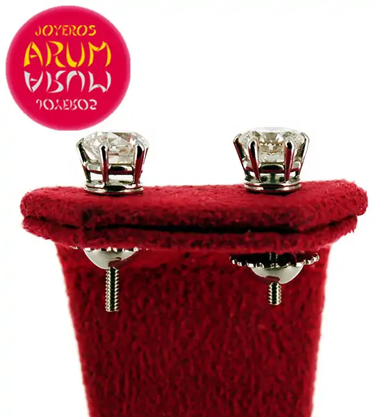Platinum Earrings with Brilliants 1,01 ct and 1,00 ct RAJ316 "SO