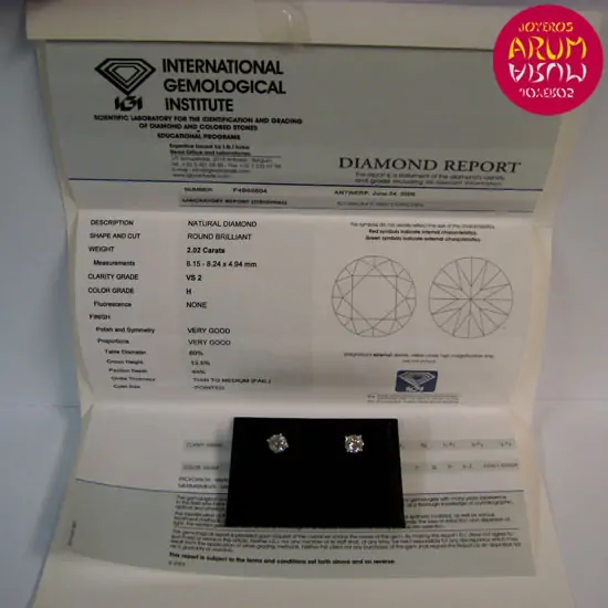 White gold earrings with brilliants 2.00 and 2.02 cts "SOLD"