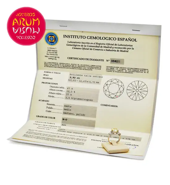 Brilliant 3,93 cts. in 18K gold white ring RAJ563/2 "SOLD"