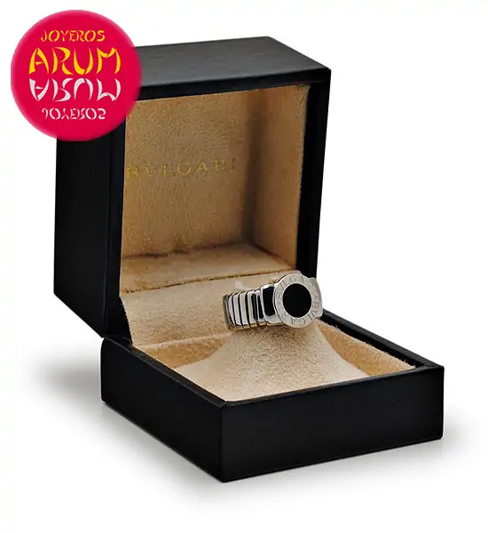 Bulgari Tubogas Ring White Gold with Onyx RAJ630 "SOLD"