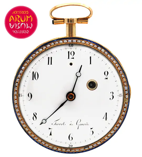 Terrot 18K Gold Enamel Pearls Shop Ref. 3513/442/2 Terrot 18K Gold Enamel Pearls Shop Ref. 3513/442/2