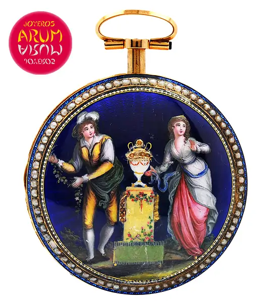 Terrot 18K Gold Enamel Pearls Shop Ref. 3513/442/2 Terrot 18K Gold Enamel Pearls Shop Ref. 3513/442/2