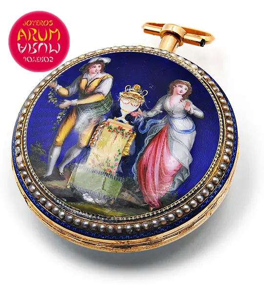 Terrot 18K Gold Enamel Pearls Shop Ref. 3513/442/2 Terrot 18K Gold Enamel Pearls Shop Ref. 3513/442/2