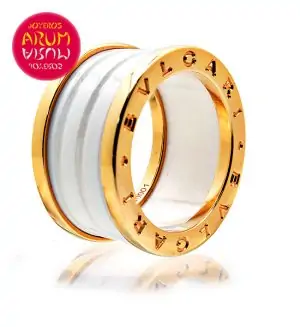 Bulgari B.Zero1 Ring Rose Gold and White Ceramic RAJ695/2 "SOLD"