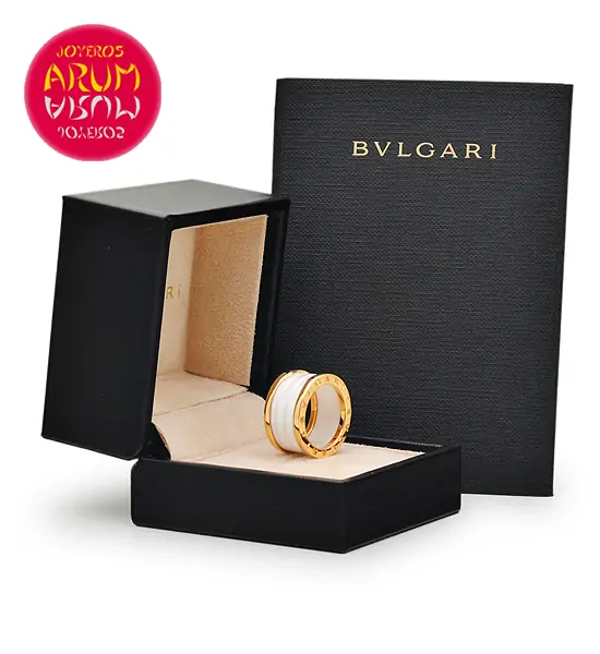 Bulgari B.Zero1 Ring Rose Gold and White Ceramic RAJ695/2 "SOLD"