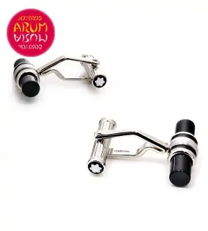 Montblanc Cufflinks Steel & Onyx RAJ669/2 "SOLD"