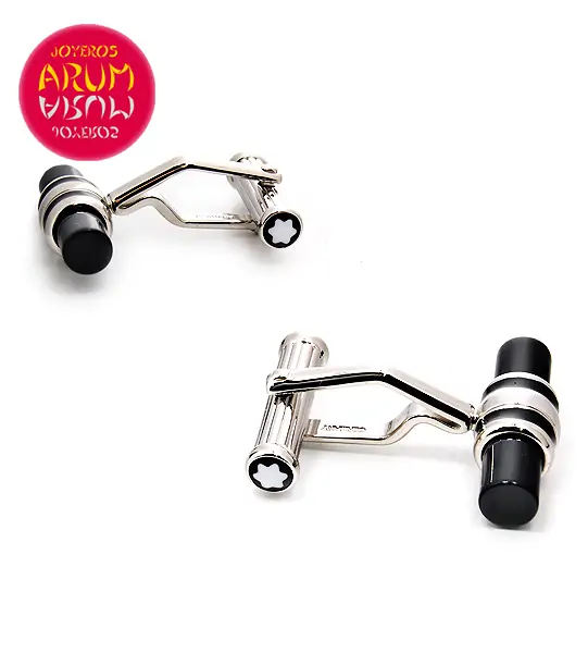 Montblanc Cufflinks Steel & Onyx RAJ669/2 "SOLD"
