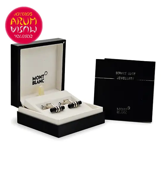 Montblanc Cufflinks Steel & Onyx RAJ669/2 "SOLD"