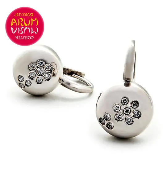 Earrings 18K White Gold with Diamonds 0,12 ct RAJ426/1