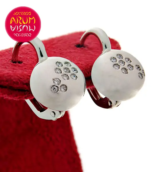 Earrings 18K White Gold with Diamonds 0,12 ct RAJ426/1