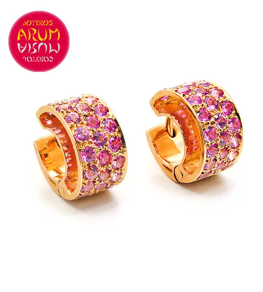 Vasari Earrings 18K Gold and Pink Sapphires RAJ614 "SOLD"