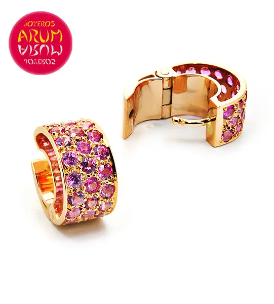 Vasari Earrings 18K Gold and Pink Sapphires RAJ614 "SOLD"