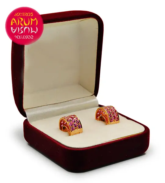 Vasari Earrings 18K Gold and Pink Sapphires RAJ614 "SOLD"