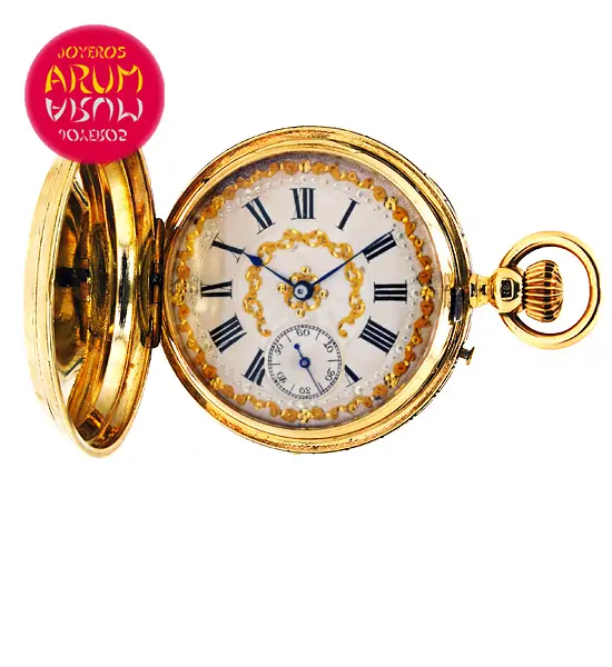 Pocket Watch Enamel 18K Gold Shop Ref. 3737/438/2 Pocket Watch Enamel 18K Gold Shop Ref. 3737/438/2