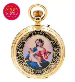 Pocket Watch Enamel 18K Gold Shop Ref. 3737/438/2