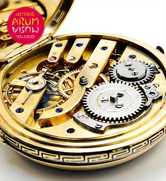 Pocket Watch Enamel 18K Gold Shop Ref. 3737/438/2 Pocket Watch Enamel 18K Gold Shop Ref. 3737/438/2