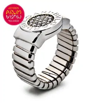 Bulgari Tubogas Ring White Gold & Diamonds RAJ531/2 "SOLD"