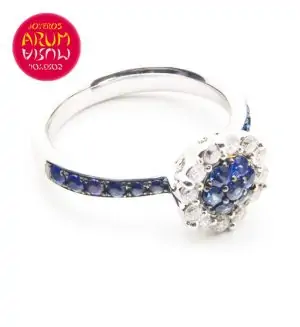 White Gold Ring with Diamonds & Sapphire RAJ799