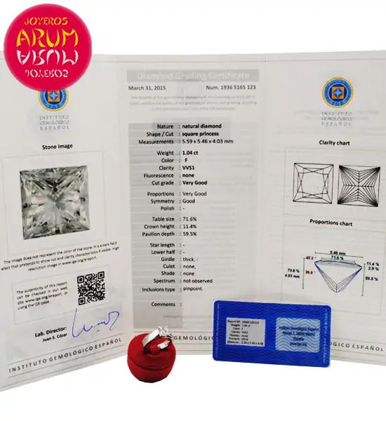 18K White Gold Ring with Diamond 1,04 cts. RAJ976 "SOLD"