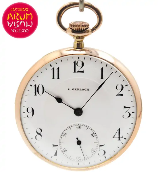 L.Gerlach Pocket Watch 18K Gold Shop Ref. 4135/858 L.Gerlach Pocket Watch 18K Gold Shop Ref. 4135/858