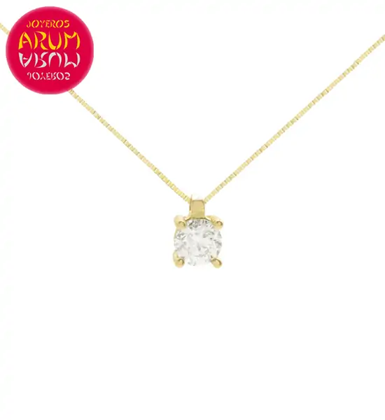 Chain and Pendant 18K Yellow Gold with Diamond 0,35 cts. RAJ1136