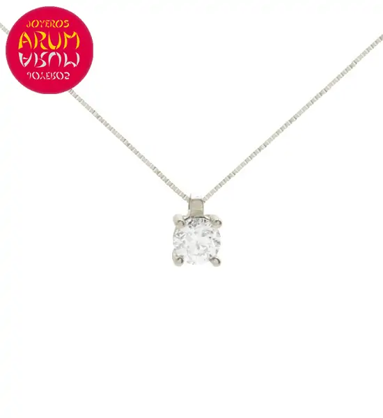 Chain and Pendant 18K White Gold with Diamond 0,35 cts. RAJ1137