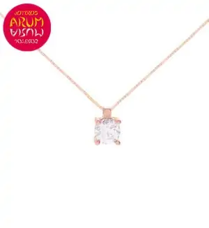 Chain and Pendant 18K Pink Gold with Diamond 0,30 cts. RAJ1132