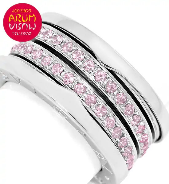 Bulgari B.Zero1 Ring White Gold Pink Sapphires RAJ1171 "SOLD"