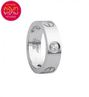 Cartier Love Ring White Gold 3 Diamond RAJ1177 "SOLD"