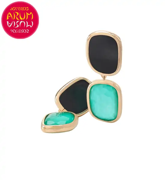 Roberto Coin Earrings 18K Gold Agate and Black Jade EA1008 Roberto Coin Earrings 18K Gold Agate and Black Jade EA1008