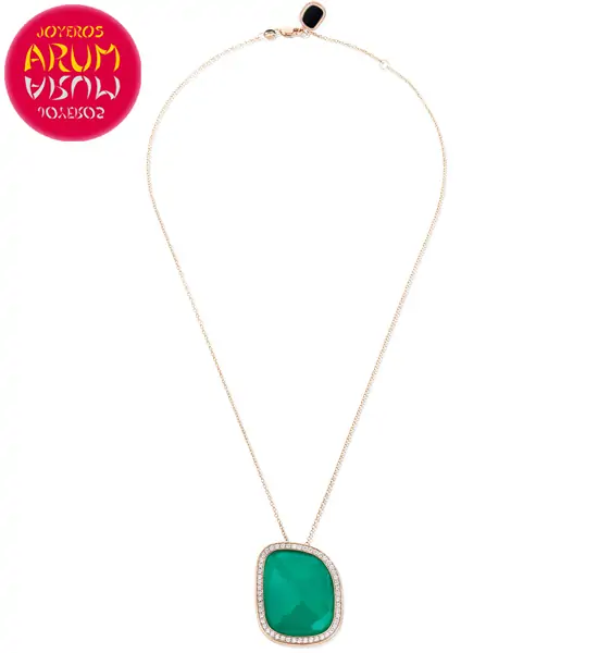 Chain and Pendant Roberto Coin Gold Diamonds Agate CL1231 "SOLD"