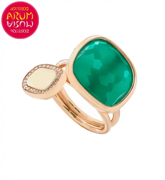 Roberto Coin Ring Rose Gold Diamonds Agate RI1011 Roberto Coin Ring Rose Gold Diamonds Agate RI1011