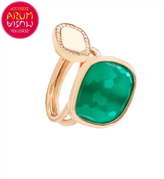 Roberto Coin Ring Rose Gold Diamonds Agate RI1011 Roberto Coin Ring Rose Gold Diamonds Agate RI1011