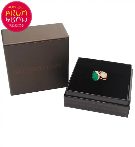 Roberto Coin Ring Rose Gold Diamonds Agate RI1011 Roberto Coin Ring Rose Gold Diamonds Agate RI1011