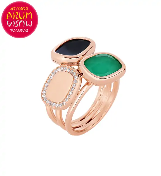 Roberto Coin Ring Gold Black Jade and Agate RI1017 Roberto Coin Ring Gold Black Jade and Agate RI1017