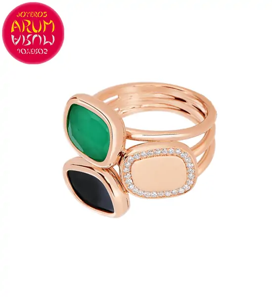 Roberto Coin Ring Gold Black Jade and Agate RI1017 Roberto Coin Ring Gold Black Jade and Agate RI1017